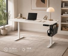 Electric Height Adjustable Standing Desk 140 cm Sit Stand Office Desk Home Office Computer Workstation