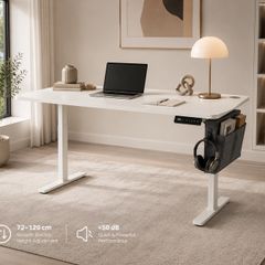 Electric Height Adjustable Standing Desk 140 cm Sit Stand Office Desk Home Office Computer Workstation