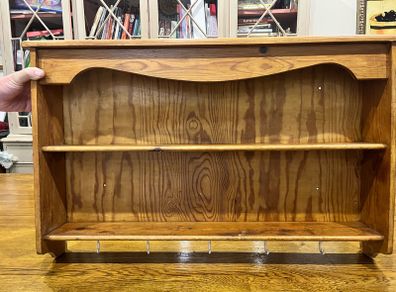 Solid wood wall shelves.