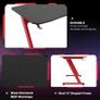 Gaming Desk Steel Frame w/ Cup Headphone Holder Adjustable Feet Red (FREE POSTAGE) Image 3