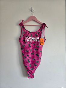 14years, With Tags Losan Pink "Paradise Palms" One-Piece Swimsuit