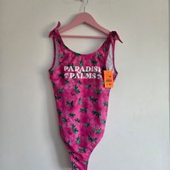 14years, With Tags Losan Pink "Paradise Palms" One-Piece Swimsuit
