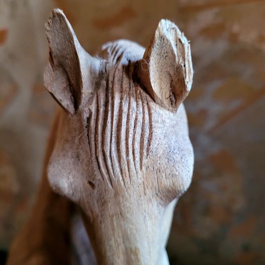 Vintage handcarved pair of horses