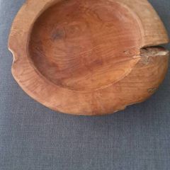 decorative live edge wooden fruit bowl