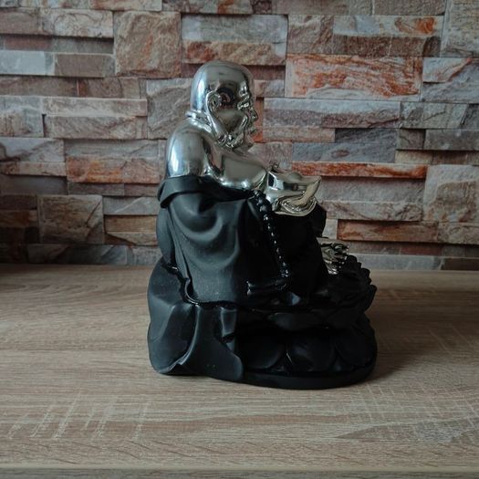 Large Black Silver Lucky Buddha from The Leonardo Collection