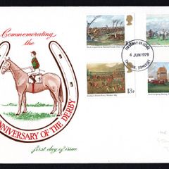 1979 Great Britain Horseracing Paintings; Bicentenary of the Derby Commemorative Stamps First Day Cover (FDC)