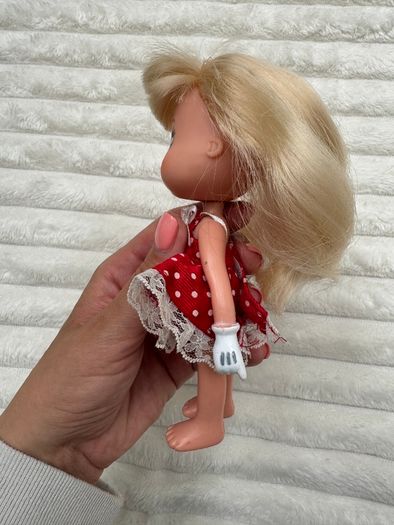 Mini doll I love Minnie Famosa Disney blonde dress red approx. 16 cm. Used Please see pictures