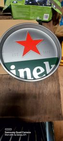 Heineken beer/drinks metal trays, few marks see pictures, 1 x available ,handy in any pub ,man cave, restaurant etc ,,see pictures for condition,good ,take as is,30 each posted,see pictures for condition,  take as is,
