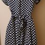 Navy and Cream Polka Dot Dress from Tenki size 8 Image 3
