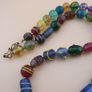 Vintage Murano Inspired MultiColor Skunk & Aventurine Glass beads Necklace Image 7