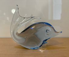 A Vintage pair of Murano Fish and Swallow studio glass c1970