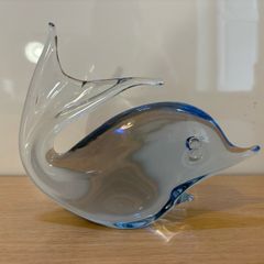 A Vintage pair of Murano Fish and Swallow studio glass c1970
