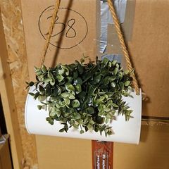 Fake plant in a hanging container
