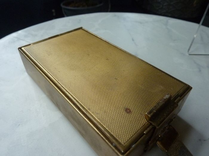Vintage Art Deco Park Lane (L.S. Mayer) Gold-Tone Vanity Purse/Cigarette Case. Mesh Wristlet.