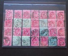 A small collection of used Great Britain stamps with cancellation's mark from Irish Post offices