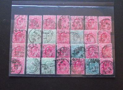 A small collection of used Great Britain stamps with cancellation's mark from Irish Post offices