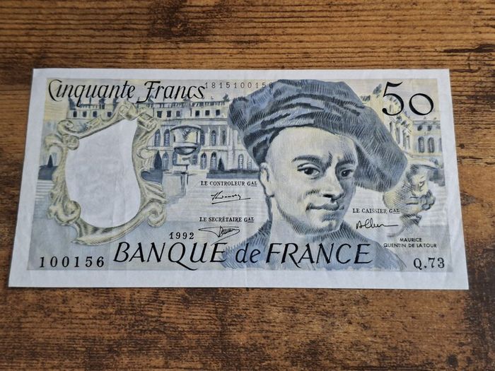 France, 50 Francs 1992 banknote, Q73 Series, great condition - free standard postage