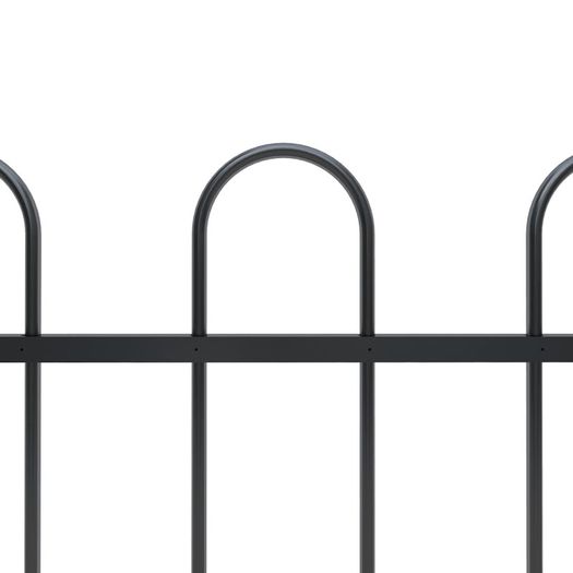 Garden Fence with Hoop Top Steel 11.9x1.2 m Black