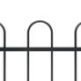 Garden Fence with Hoop Top Steel 15.3x0.8 m Black Image 3