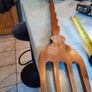 Giant African fork, wooden decorative utensils with image on the end  handle., farmhouse decor. 80 x 12 cm. Image 8