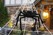 NEW SALE  Halloween Outdoor Giant Plush Spider Set, Giant Plush Spider, Spider Web