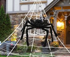 NEW SALE  Halloween Outdoor Giant Plush Spider Set, Giant Plush Spider, Spider Web