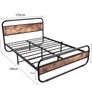 Double Bed Metal Platform Bed Frame with Wood Headboard Image 8