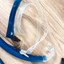 Decathlon SNK 500 Mask, Snorkel, Fins Set size 3-4 Blue Unused, Like New Image 4