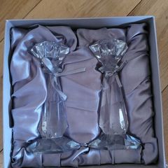 Paul Costello Living Set of 2 x 7" Crystal Candlesticks