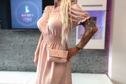 Off Shoulder Ruched Bust Puff Sleeve Dress