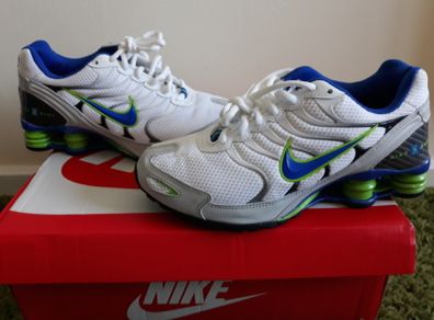 Nike Shox Running Size UK-5.5/EUR-38.5 318084-142 White/Poison Green/Royal Blue-2007