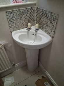 Corner sink and taps