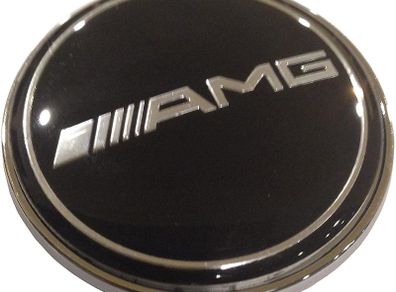 Mercedes-Benz 57mm Black AMG Wreath Star Flat Bonnet Badge Emblem