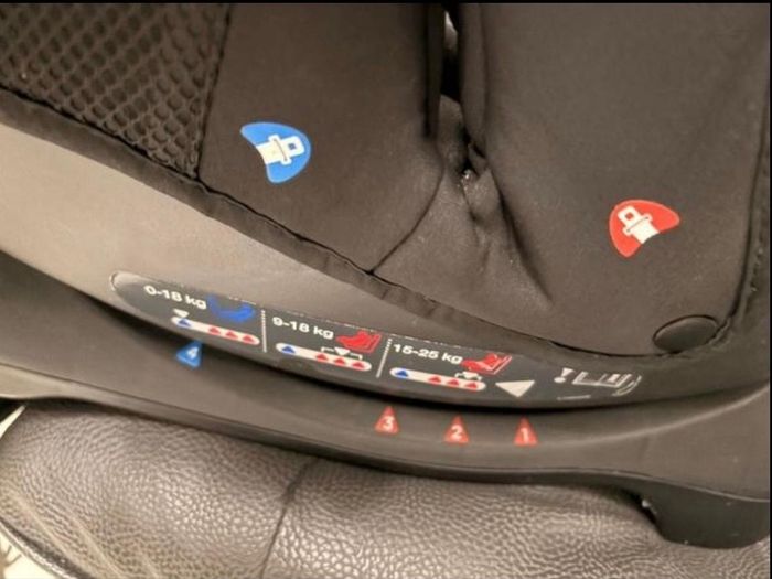 Joie stages car seat suitable from birth to 4 years.Infint incert included . Chair secured by car seatbelt