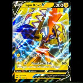 Tapu Koko V 072/202 Double Holo Ultra Rare Pokemon Card Sword and Shield Base Set SWSH