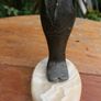 Vintage Egyptian  Figure of Osiris 10" (made of some metal, a few cracks visible in the photos, mounted on a marble base) Image 3