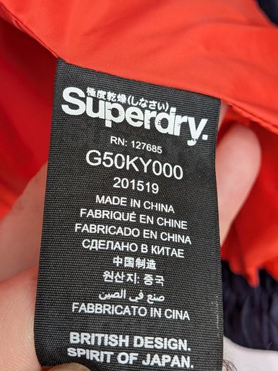 Superdry Women's Navy Padded Hooded Jacket Size L