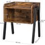 bedside table, side table with industrial design, stackable bedside table with open compartment, retro, rustic wood look, accent furniture with metal legs, stable, vintage Image 4