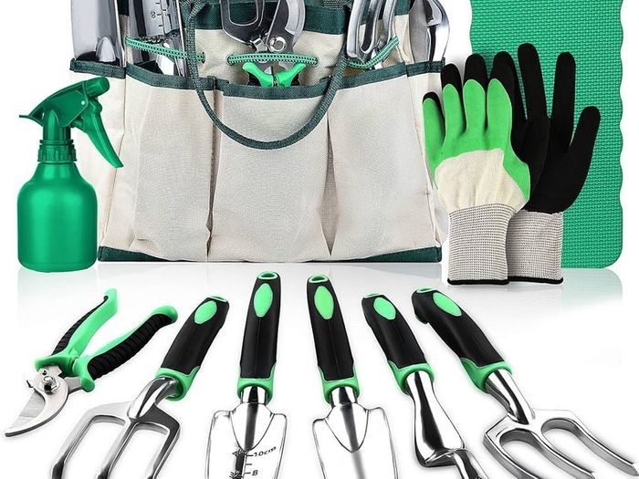 NEW SALE | Gardening Hand Tool Gift Kit Gardening Gifts for Women & Men 10 Piece Heavy Duty Garden Tool Sets Garden Tools Bag for Women & Men Easy Storage