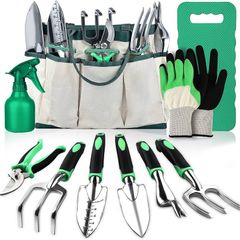 NEW SALE | Gardening Hand Tool Gift Kit Gardening Gifts for Women & Men 10 Piece Heavy Duty Garden Tool Sets Garden Tools Bag for Women & Men Easy Storage