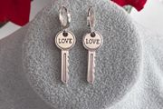 Silver Plated Key Earrings