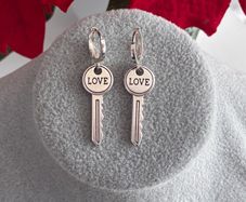 Silver Plated Key Earrings