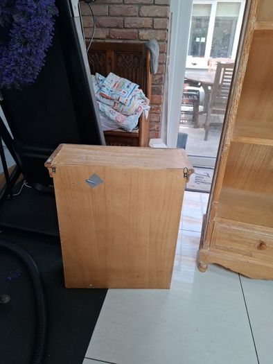 limed oak shelves and wall unit