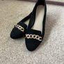 Brand new size 40 black suede shoes with gold chain detail carvela Image 2