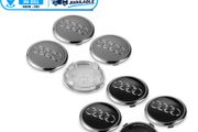 4pcs 69mm Audi 4B0601170 Centre Wheel Caps Black Grey