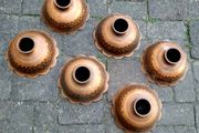 Vintage hammered copper light shades x 6
