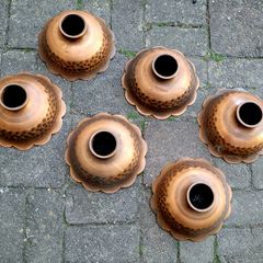 Vintage hammered copper light shades x 6