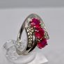 African Ruby & Natural Zircon Bypass Ring in Platinum Overlay Sterling Silver Image 9
