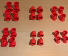 Red pvc fittings / connectors size 25mm