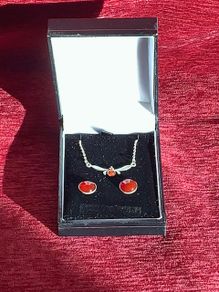 Silver Pendant, ear rings and chain